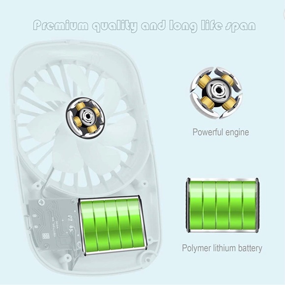 NWT USB rechargeable wearable powerful portable fan - blue - Picture 5 of 7